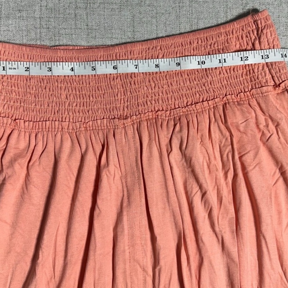 Women's Two-Piece Smocked Waist Skirt Set in Coral - Picture 4 of 6